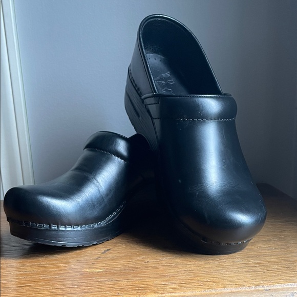 Dansko Black Leather Slip-On Shoes - Picture 9 of 9